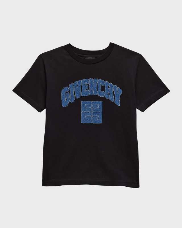 Boy's 4G Denim Applique Short-Sleeve T-Shirt, Size 6-14